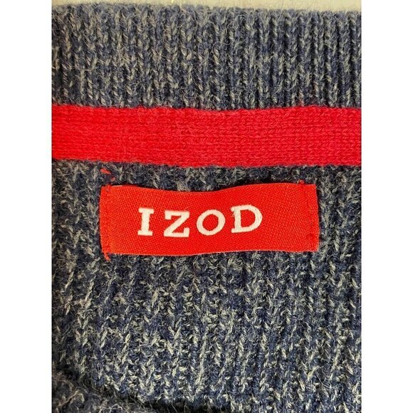 Izod Sweater Crew Neck Long Sleeves 100% Cotton Blue, Grey, Red Men's Size XL - Picture 3 of 8